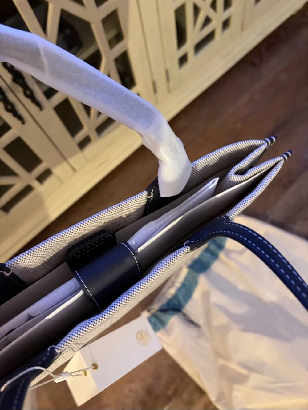 Tory Burch Ella North South canvas tote